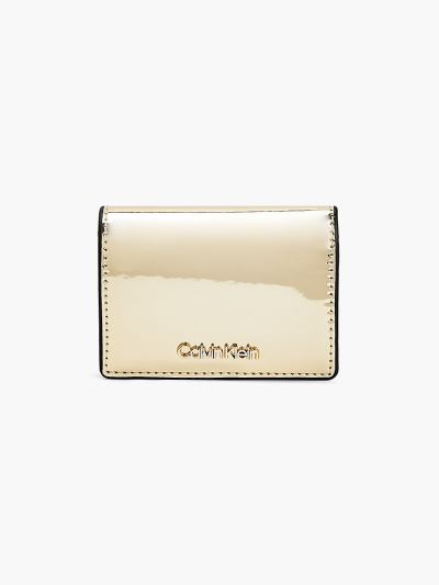 Calvin Klein Táskák & Kiegészítők HU021699 | Calvin Klein Small Patent Trifold Női Pénztárca Arany